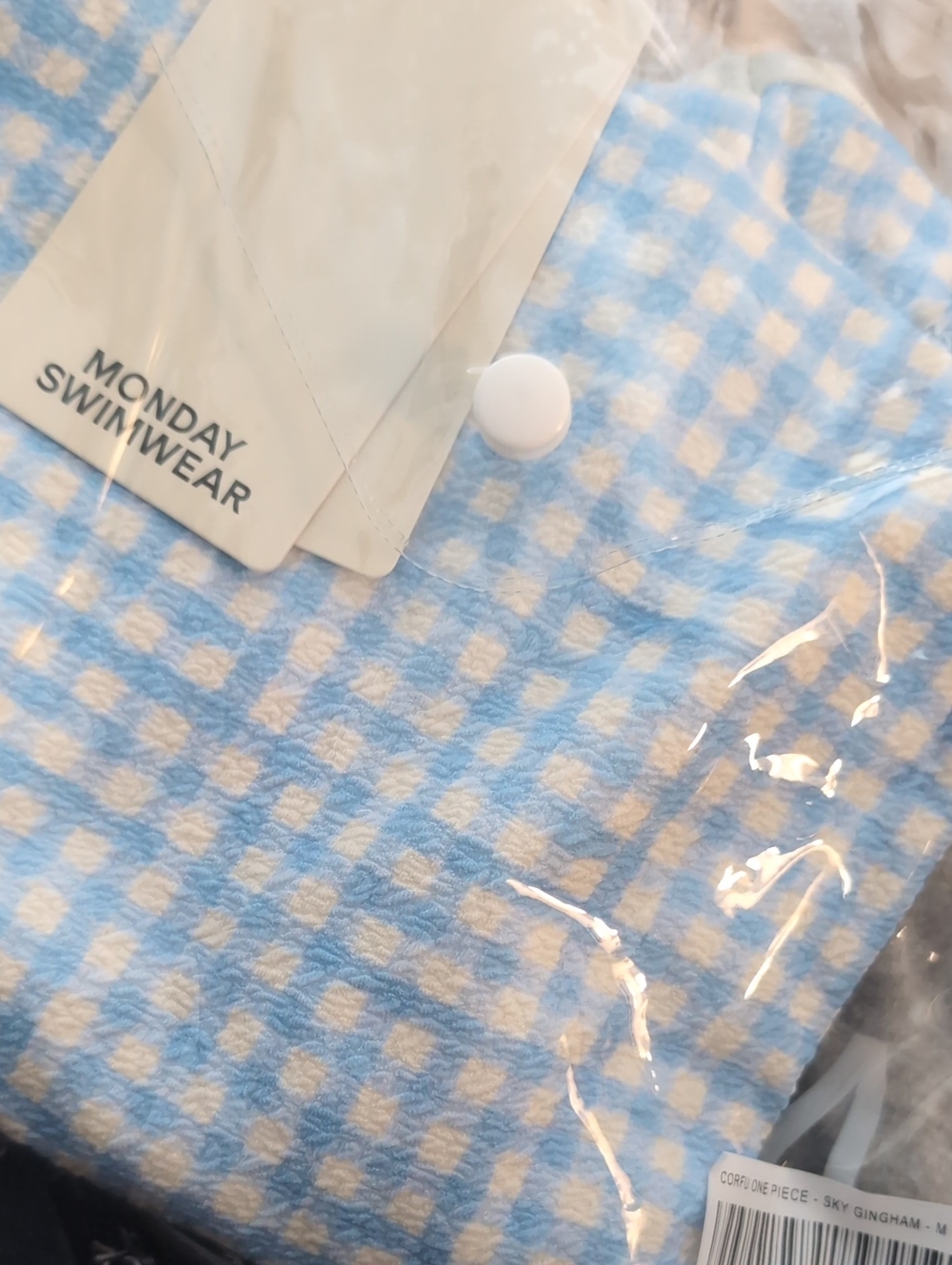 Monday Swimwear Corfu One Piece - Sky Gingham- M - Picture 9 of 10